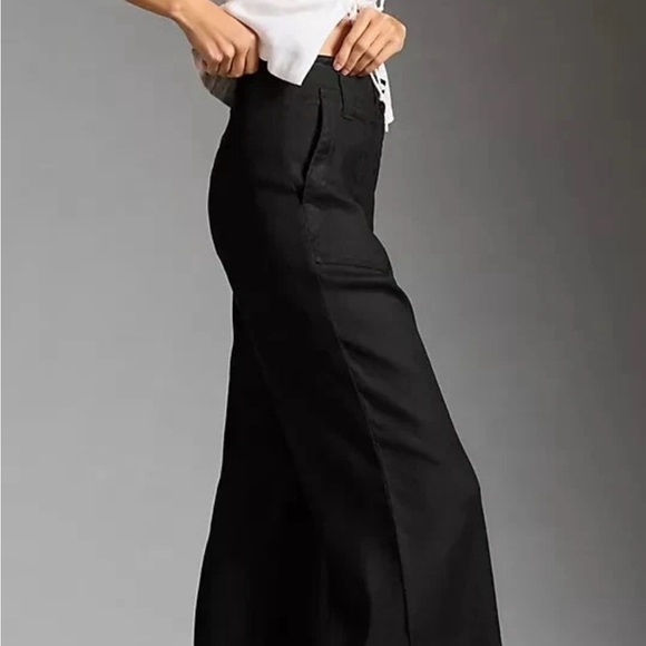 Anthropologie Black Wide Leg Pants - Picture 2 of 10